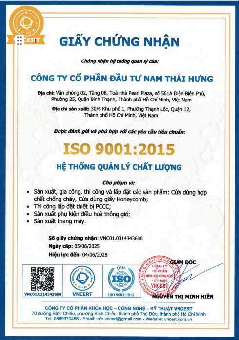 CHỨNG CHỈ ISO