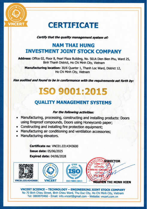 CHỨNG CHỈ ISO